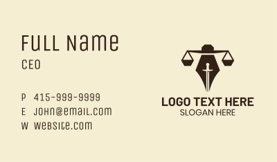 Justice Pen Law Business Card Image Preview