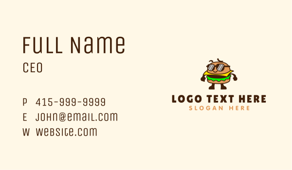 Burger Food Mascot Business Card Design Image Preview