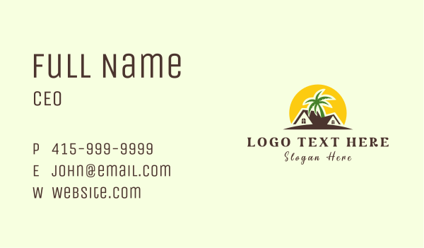 Sun Tropical House  Business Card Design Image Preview