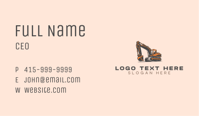 Excavator Heavy Machinery Business Card Image Preview