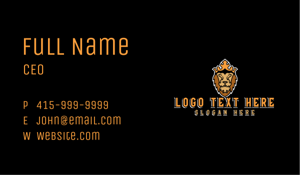 Lion King Gaming Business Card Design Image Preview