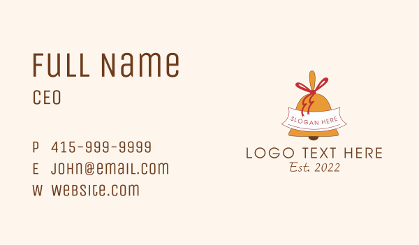Ribbon Bell Ornament Business Card Design Image Preview