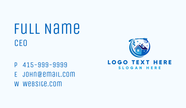 Pressure Washer House Business Card Design Image Preview
