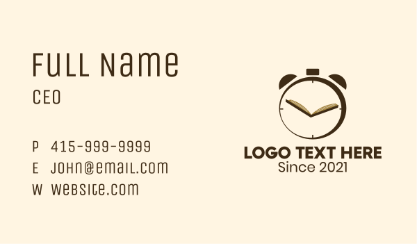 Reading Book Alarm Business Card Design Image Preview