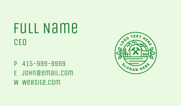Barn Hammer Carpentry Business Card Design Image Preview
