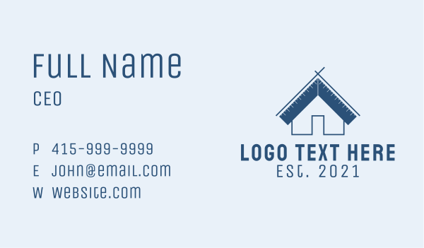 Carpentry Measurement House  Business Card Design Image Preview