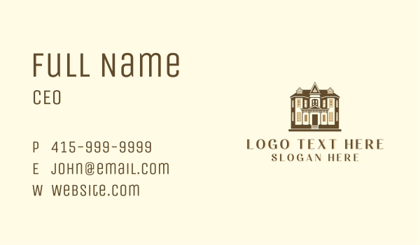 Residential House Mansion Business Card Design Image Preview