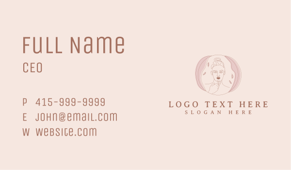 Ornamental Leaf Female Business Card Design Image Preview