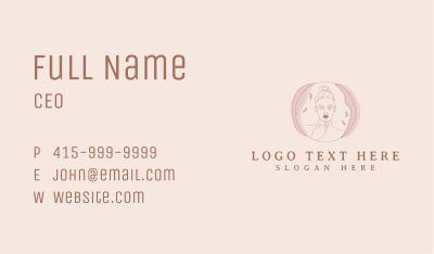 Ornamental Leaf Female Business Card Image Preview