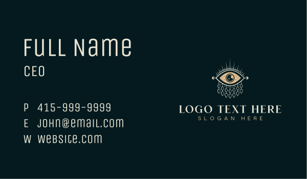 Boho Eye Fortune Teller Business Card Design Image Preview