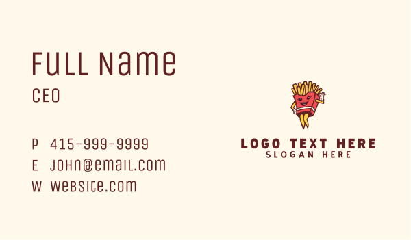 Lady French Fries  Business Card Design Image Preview