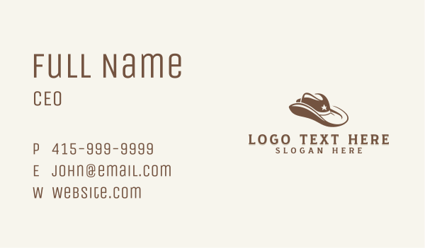 Cowboy Sheriff Hat  Business Card Design Image Preview