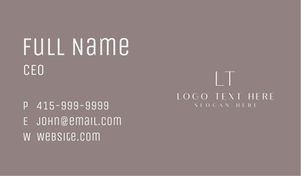 Minimalist Professional Lettermark Business Card Design Image Preview