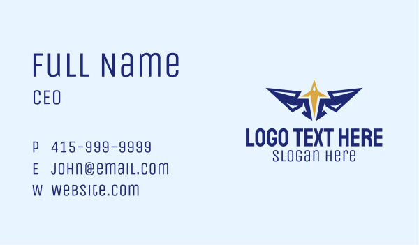 Plane Wings Crest Business Card Design Image Preview