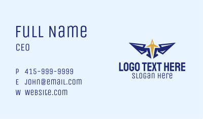 Plane Wings Crest Business Card Image Preview