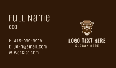 Hipster Old Man Hat Business Card Image Preview