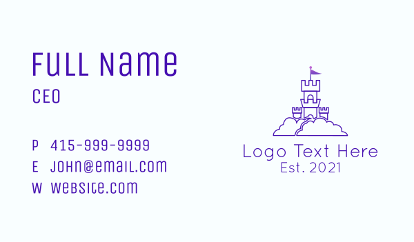 Cloud Castle Tower Business Card Design Image Preview