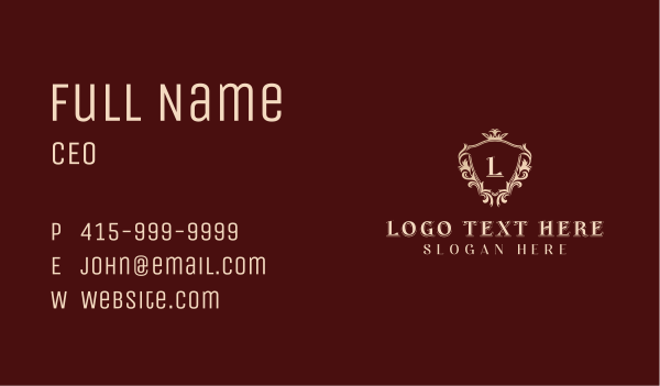 Luxury Regal Shield Business Card Design Image Preview