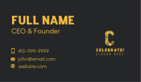 Golden Luxury Letter C Business Card Image Preview