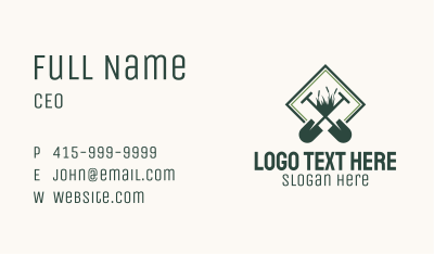 Shovel Grass Gardening Business Card Image Preview