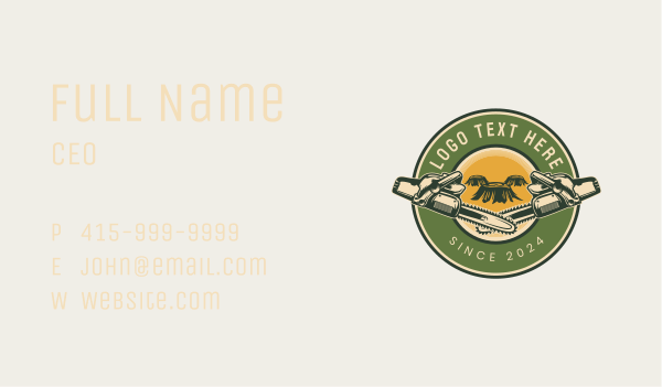 Pine Tree Logging  Business Card Design Image Preview