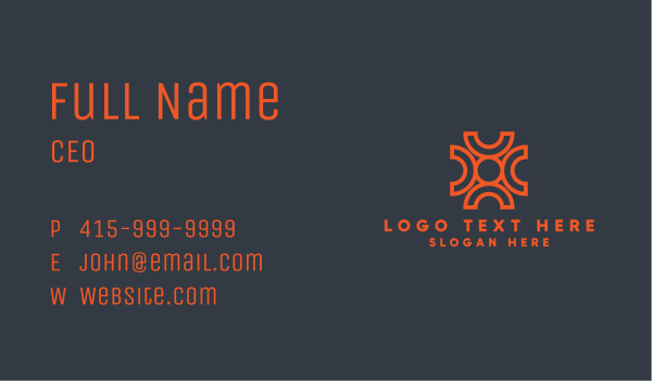 Orange Magnet Sphere Business Card Design Image Preview