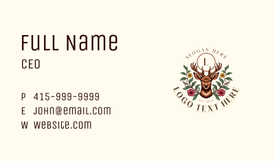 Flower Floral Deer Business Card Image Preview