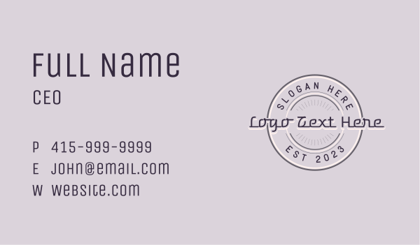 Fashion Hipster Badge Business Card Design Image Preview