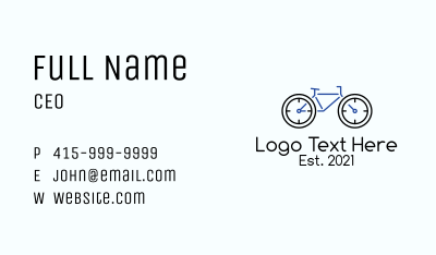 Bike Clock Outline  Business Card
