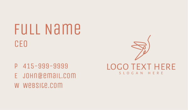Minimal Flying Hummingbird Business Card Design Image Preview