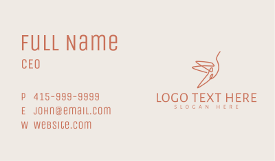 Minimal Flying Hummingbird Business Card Image Preview