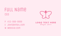 Pink Butterfly Needle Business Card Image Preview