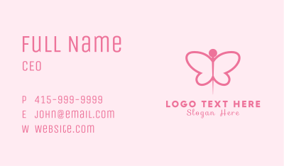 Pink Butterfly Needle Business Card Image Preview