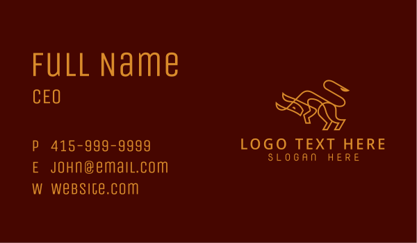 Monoline Bull Firm Business Card Design Image Preview