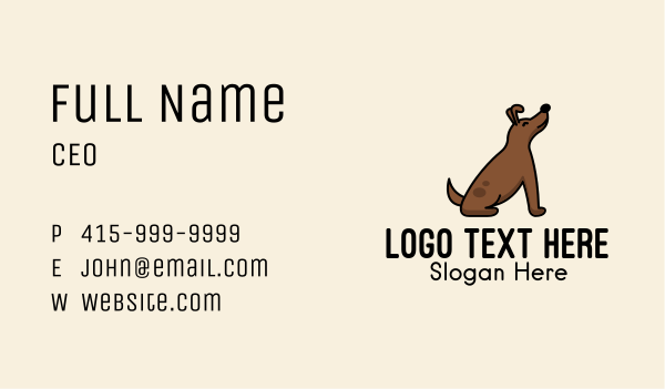 Happy Sitting Dog  Business Card Design Image Preview