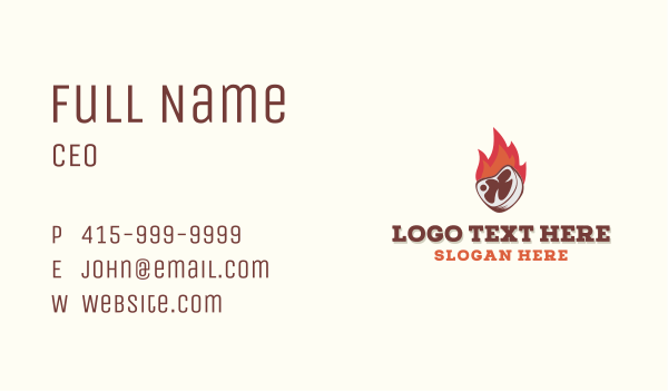 Fire Beef Steakhouse Business Card Design Image Preview