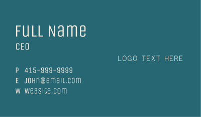 Simple Generic Wordmark Business Card Image Preview