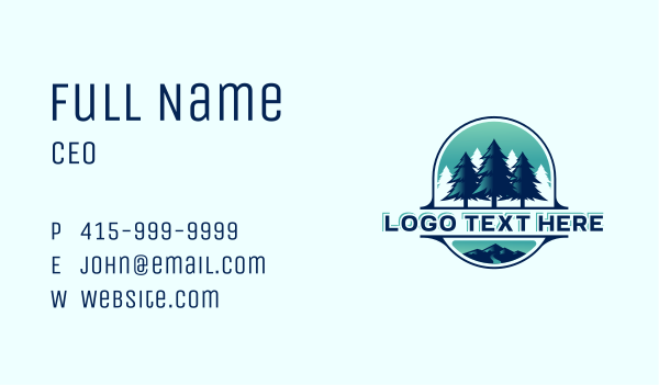 Pine Tree Mountain Forest Business Card Design Image Preview
