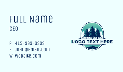 Pine Tree Mountain Forest Business Card Image Preview