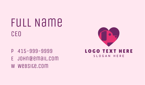 Pet Dog Heart Business Card Design Image Preview