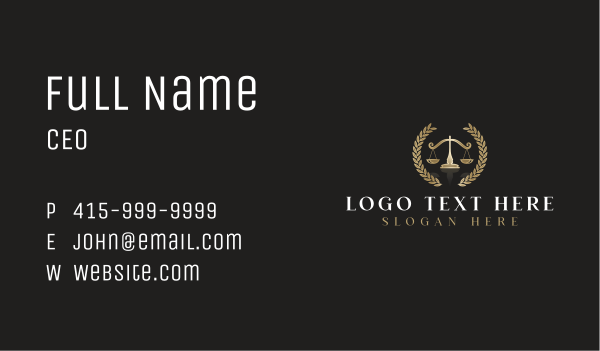 Law Scale Wreath Business Card Design Image Preview