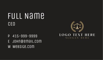 Law Scale Wreath Business Card Image Preview