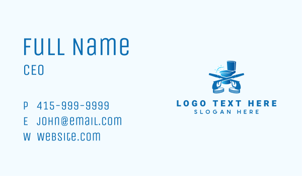 Toilet Pressure Washing Cleaner Business Card Design Image Preview