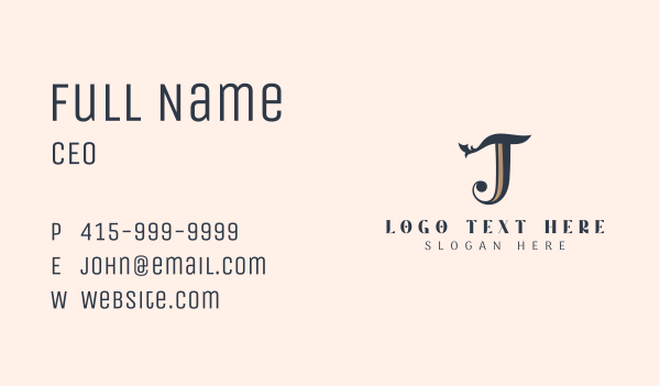 Elegant Vintage Letter T Business Card Design Image Preview