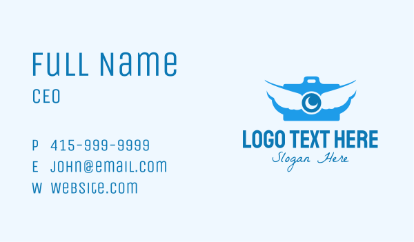 Winged Camera Lens Business Card Design Image Preview