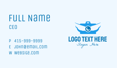 Winged Camera Lens Business Card Image Preview