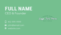 Generic Green Cursive Business Card Design