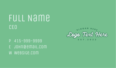 Generic Green Cursive Business Card Image Preview