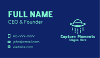 Green Alien Spaceship Business Card Image Preview