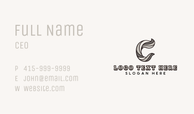 Creative Twisted Letter C Business Card Image Preview